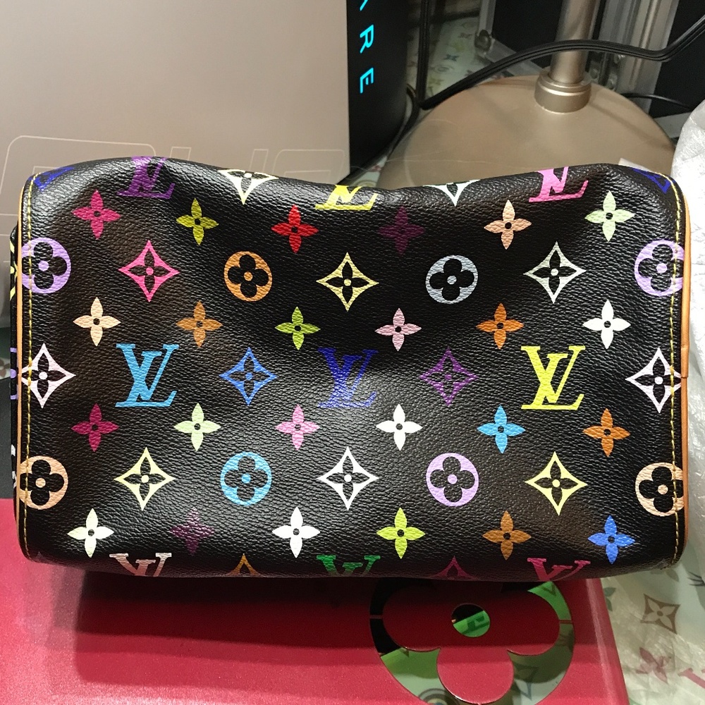 Murakami x Vuitton vintage fringe black multicolor speedy bag. EUC - Picture 13 of 15